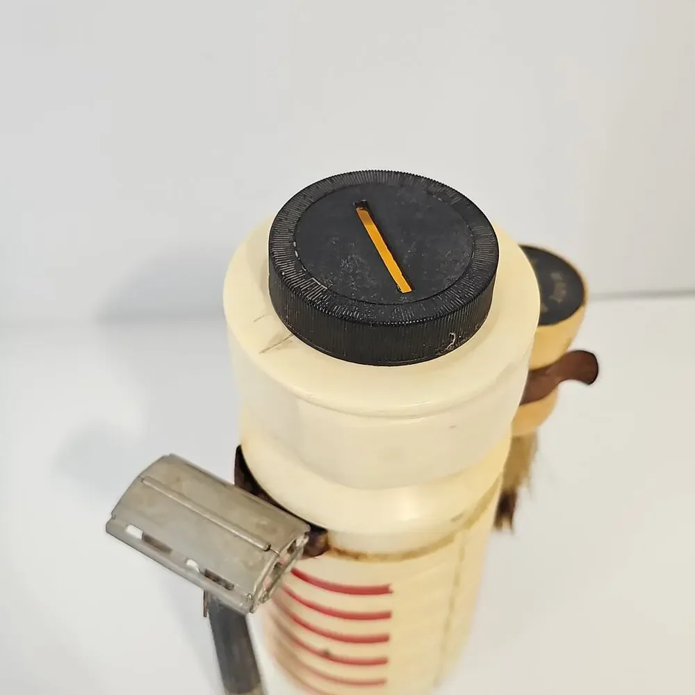 Vintage 1950s Dandy Dan MCM Shaving Caddy Barber Pole Razor Shaving Brush
